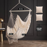 Boho Macramé Fringe Double Hammock Swing – Ultimate Comfort & Style - 4