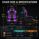 GAMING CHAIR WITH FOOTREST – LUMBAR SUPPORT & 360° SWIVEL - 4