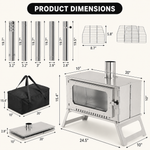 PORTABLE WOOD STOVE FOR CAMPING, TENT STOVE - 4