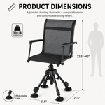 Portable Adjustable Hunting Chair with Swivel & Heated - 4
