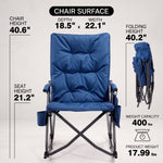 Oversized Folding Rocking Camping Chair with Padded Comfort & Portable Design - 4