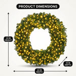 PRE-LIT CHRISTMAS WREATH – WARM LED DOOR DÉCOR - 4