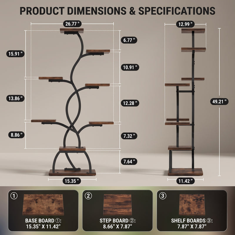 PLANT STAND WITH GROW LIGHTS – MULTI-TIER INDOOR SHELF - 4
