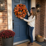 Pumpkin Wreath for Front Door – Fall Farmhouse Décor - 4