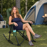 High Back Folding Rocking Camping Chair – Oversized Portable Outdoor Rocker with Cup Holder, Carry Bag & Heavy-Duty Steel Frame - 4