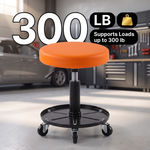 Pneumatic Rolling Mechanic Stool with Wheels – Adjustable Height Shop Stool with Tool Tray, 360° Swivel Seat for Garage & Workshop - 4