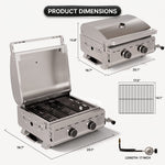 PORTABLE STAINLESS STEEL TABLETOP PROPANE GRILL – 2 & 3 BURNER OUTDOOR BBQ OPTIONS - 4