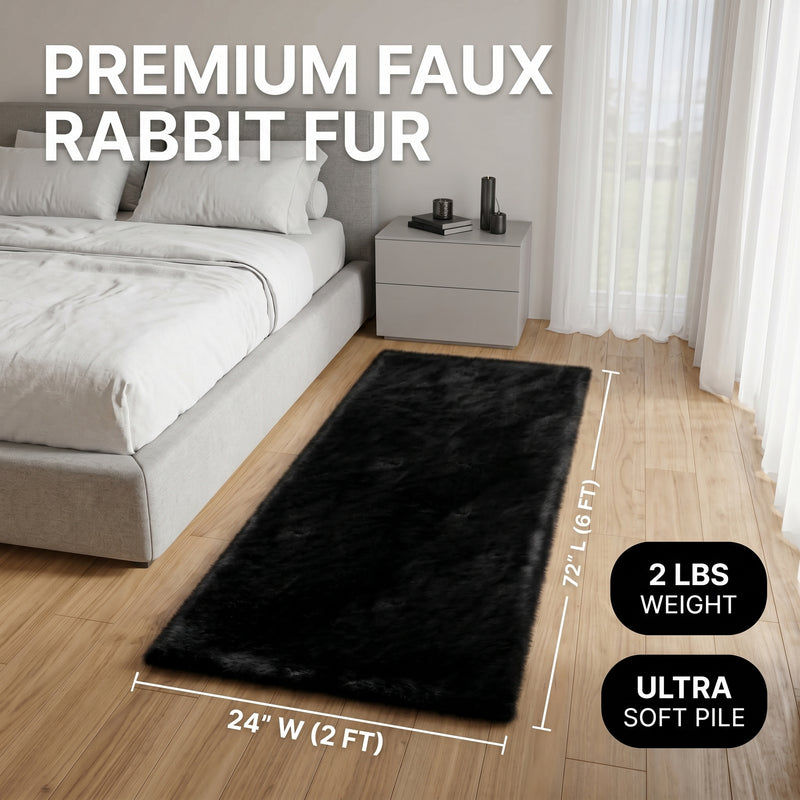 Faux Rabbit Fur Shaggy Rug – Ultra Soft Fluffy Machine Washable Area Rug for Bedroom, Living Room & Teen Room - 4