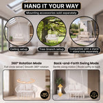 2-Person Hanging Hammock Chair with Cushion – Boho Macrame Swing for Indoor & Outdoor Relaxation - 4