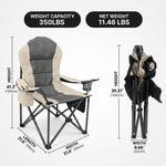 Oversized Portable Camping Chair with Lumbar Support & Cooler Bag - 4