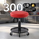 Pneumatic Rolling Mechanic Stool with Wheels – Adjustable Height Shop Stool with Tool Tray, 360° Swivel Seat for Garage & Workshop - 4