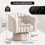 Swivel Accent Chair - Velvet 360° Barrel Chair, Mid-Century Modern Round Armchair for Living Room, Bedroom & Lounge - 4
