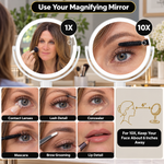 LED Makeup Mirror with Adjustable Brightness – Dual-Sided, Rechargeable - 4