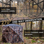 SucceBuy Hunting Blind, 270° & 360° See Through Ground Blind, 2-3 Person / 3-4 Person Pop Up Deer Blind for Hunting with Carrying Bag, Portable Tent - 4
