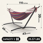 Double Hammock with Stand – Portable, Adjustable & 600lb Capacity for Indoor & Outdoor - 4
