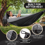 Portable Camping Hammock with Tree Straps – Lightweight Nylon Travel Hammock - 4
