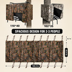 Hunting Tree Stand Blinds Cover 142" x 35" Extra Large Camouflage Universal Tree Stand Blinds Realistic Forest Camo Treestand Cover with Zipper for Deer Elk Hunting, Frames Not Included - 4