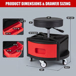 360° Swivel Pneumatic Mechanic Stool — 300–330 lbs Capacity, Padded Seat | Trufairs - 4