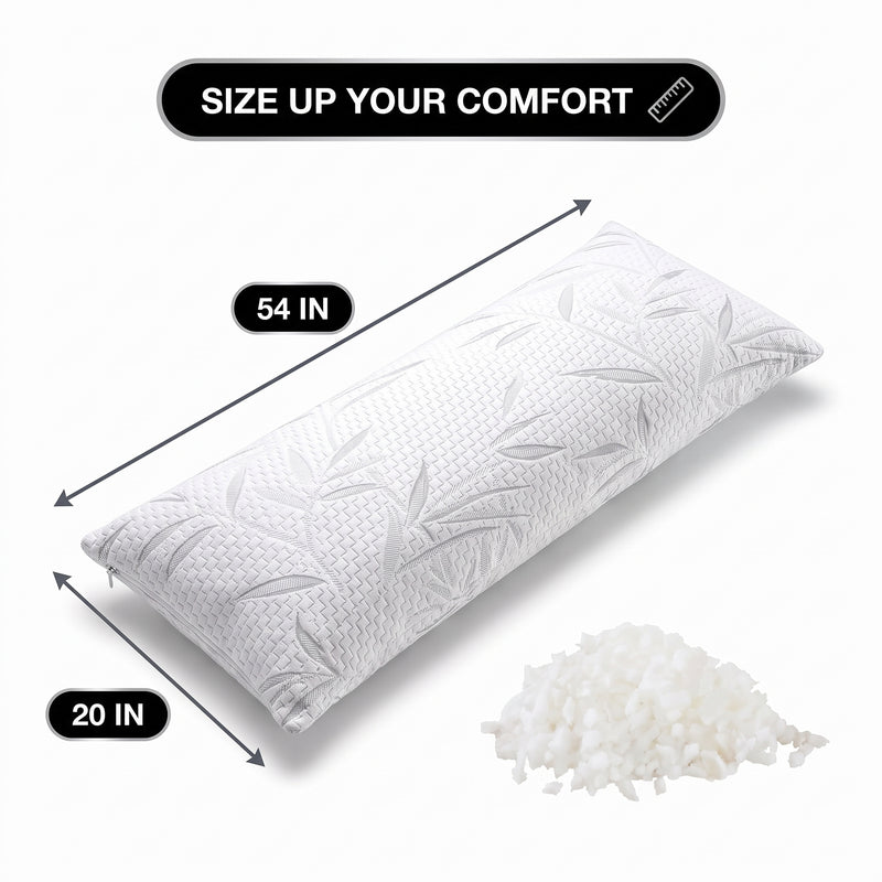 Memory Foam Body Pillow with Removable Pillowcase –  54 x 20 in - 4