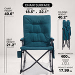 Oversized Folding Rocking Camping Chair with Padded Comfort & Portable Design - 4