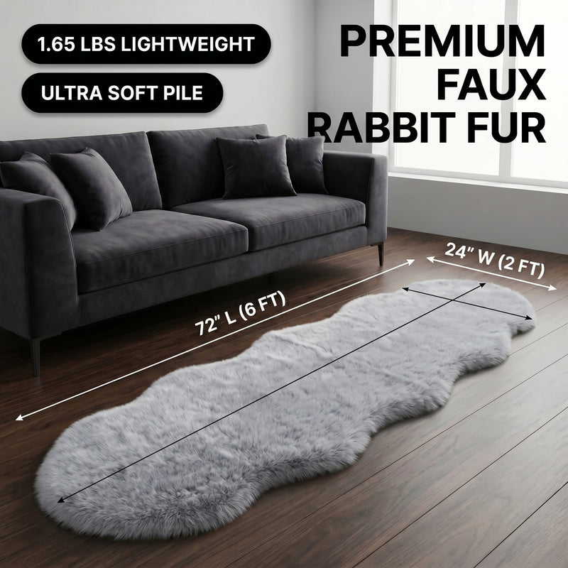Faux Rabbit Fur Shaggy Rug – Ultra Soft Fluffy Machine Washable Area Rug for Bedroom, Living Room & Teen Room - 4
