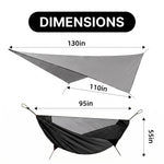 2-Person Camping Hammock with Mosquito Net & Rain Fly – Portable Outdoor Hammock Set (500lbs Capacity) - 4