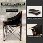 Oversized Padded 2-Person Folding Camping Loveseat Chair – Heavy Duty Outdoor Seating - 4