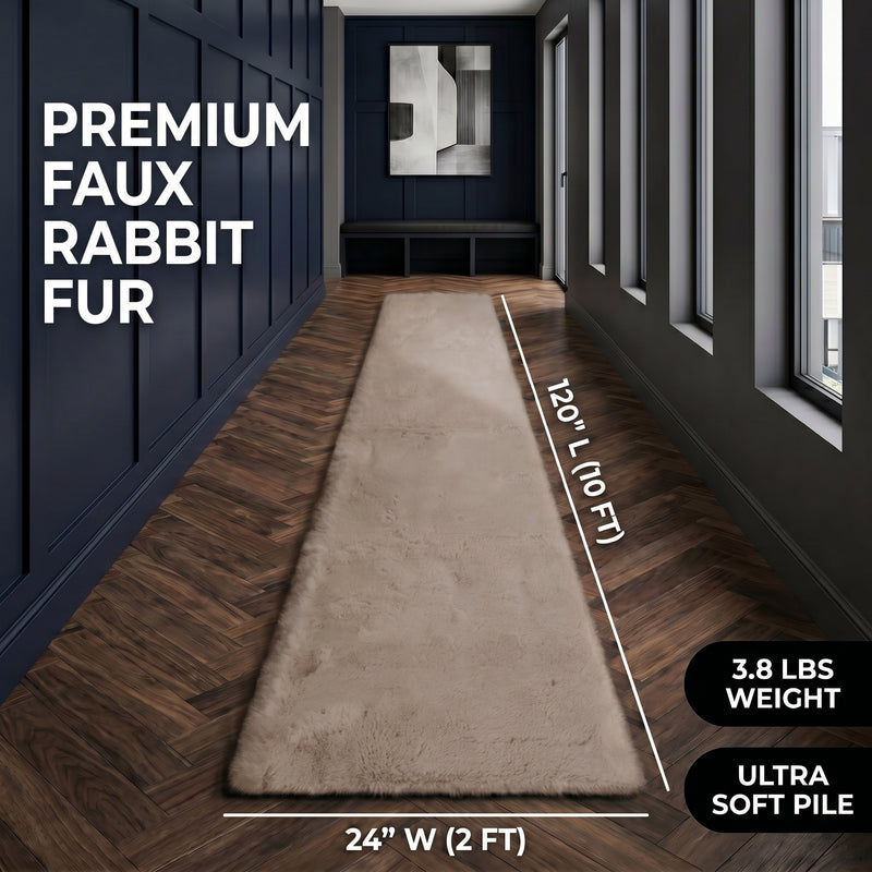 Faux Rabbit Fur Shaggy Rug – Ultra Soft Fluffy Machine Washable Area Rug for Bedroom, Living Room & Teen Room - 4