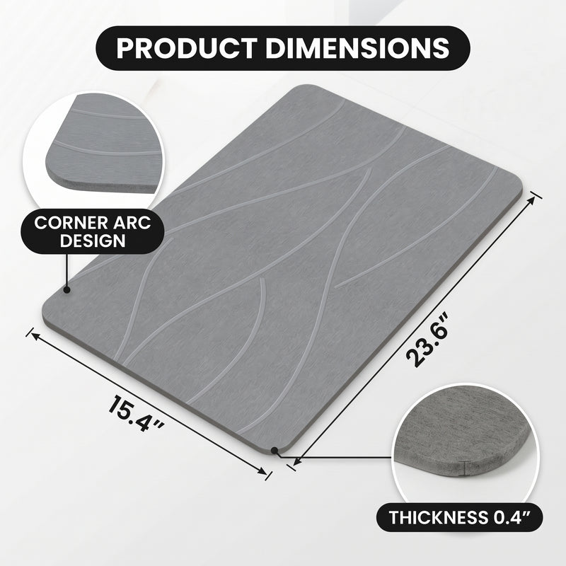 STONE BATH MAT – QUICK-DRY DIATOMACEOUS EARTH SHOWER MAT - 4