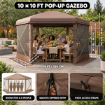 10x10 Pop-Up Screen Tent Gazebo – 4 & 6-Sided Mesh Shelter with Carry Bag - 4