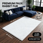 Faux Rabbit Fur Shaggy Rug – Ultra Soft Fluffy Machine Washable Area Rug for Bedroom, Living Room & Teen Room - 4