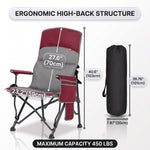 Heated Camping Chair for Adult Outdoor Activities - Portable Folding Heated Chair with 3 Adjustable Heat Levels, Heating Backrest Cushion Support 264LBS for Patio Camping (Battery Not Included) - 4