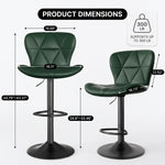 COUNTER BAR STOOLS SET OF 2 – ADJUSTABLE SWIVEL FAUX LEATHER SEATS - 4