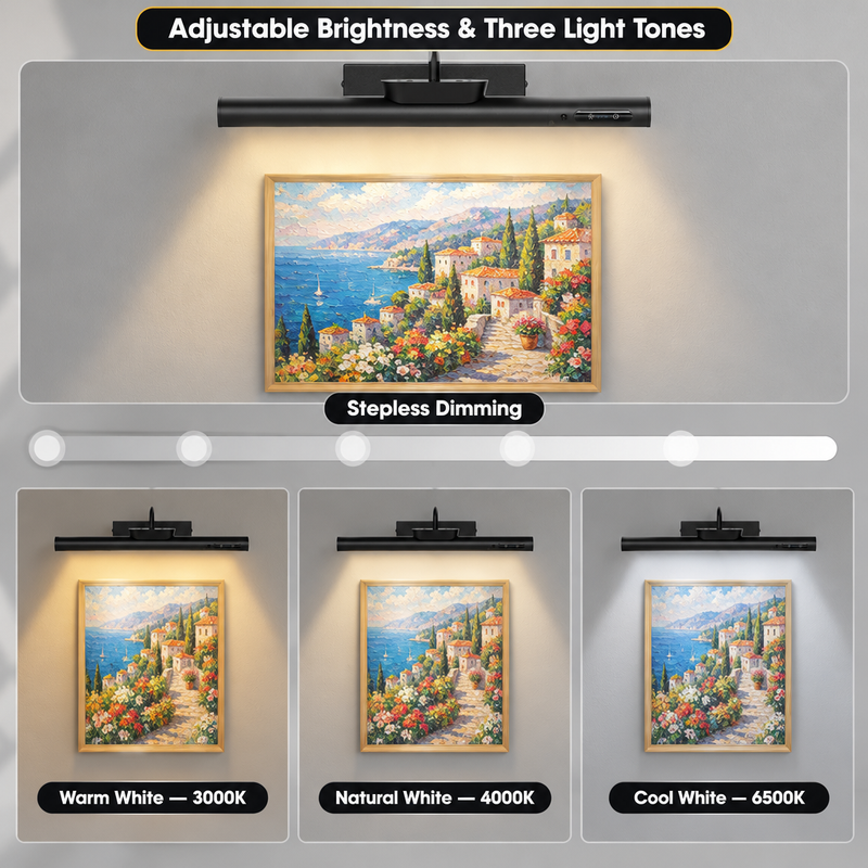 Battery Operated Picture Light – Rechargeable LED with Remote & Timer - 4