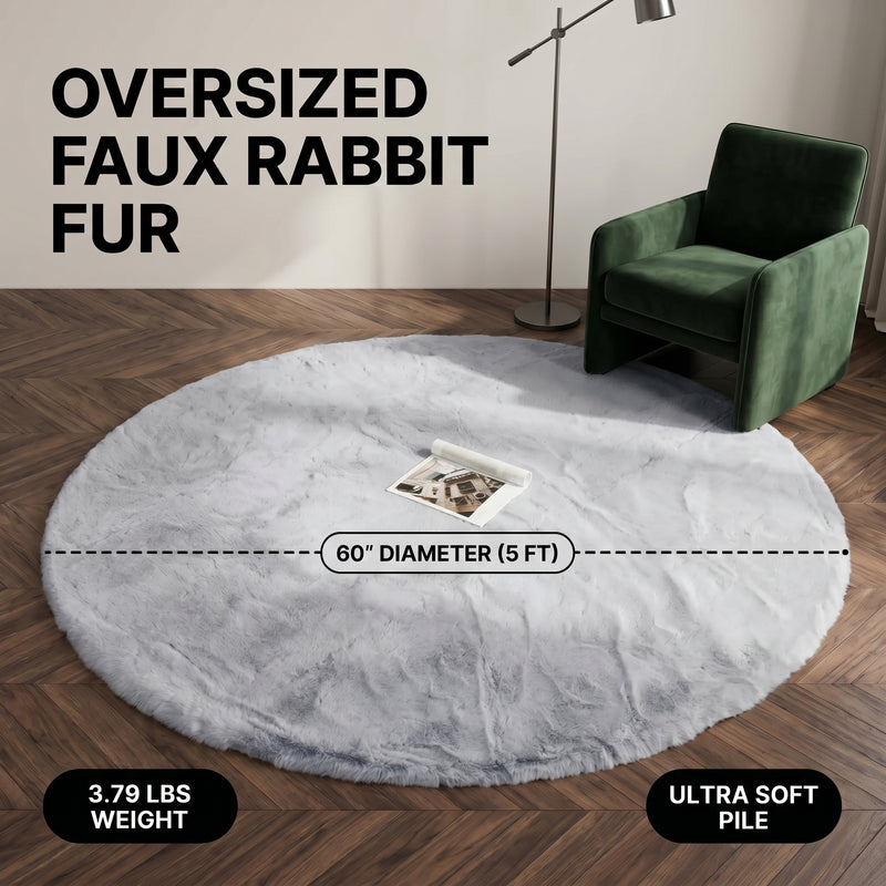 Faux Rabbit Fur Shaggy Rug – Ultra Soft Fluffy Machine Washable Area Rug for Bedroom, Living Room & Teen Room - 4