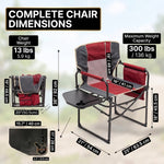 Camping Directors Chair, Heavy Duty,Oversized Portable Folding Chair with Side Table, Pocket for Beach, Fishing,Trip,Picnic,Lawn Blue - 4