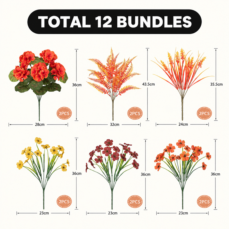 ARTIFICIAL FLOWERS FOR OUTDOORS – UV-RESISTANT FALL MIX - 4