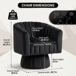 Swivel Accent Chair - Velvet 360° Barrel Chair, Mid-Century Modern Round Armchair for Living Room, Bedroom & Lounge - 4