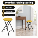 Folding Stool with Metal Frame – Indoor & Outdoor Seating - 4