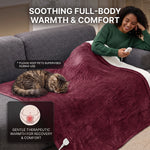 Heated Throw Blanket – Flannel & Sherpa, 6 Heat Levels - 4