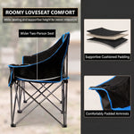 Oversized Padded 2-Person Folding Camping Loveseat Chair – Heavy Duty Outdoor Seating - 4