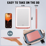 Portable LED Makeup Mirror – Rechargeable, Adjustable Brightness, Compact & Travel-Friendly - 4