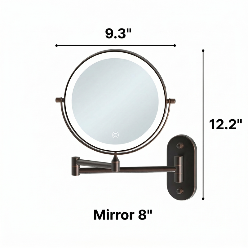 LED Lighted Magnifying Makeup Mirror – Rechargeable, Wall-Mount with Adjustable Brightness - 4