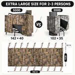 Hunting Tree Stand Blinds Cover 142" x 35" Extra Large Camouflage Universal Tree Stand Blinds Realistic Forest Camo Treestand Cover with Zipper for Deer Elk Hunting, Frames Not Included - 4