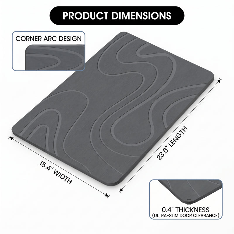 STONE BATH MAT – QUICK-DRY DIATOMACEOUS EARTH SHOWER MAT - 4