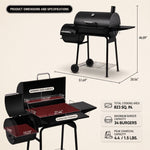 Portable Charcoal Grill with Smoking Function, Foldable Suitcase Design with Wheels, Multi-Tier Storage Rack & Waterproof Cover for Outdoor BBQ Parties - 4