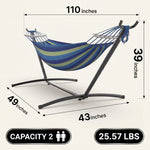 Double Hammock with Stand – Portable, Adjustable & 600lb Capacity for Indoor & Outdoor - 4
