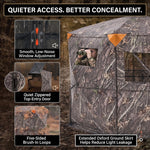 Silent Pop Up Hunting Blind with 270° See Through View – Waterproof Camo Ground Blind Tent for Turkey and Deer Hunting, 1-7 Person Capacity - 4