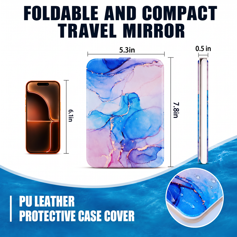 Portable LED Makeup Mirror – Rechargeable, Adjustable Brightness, Compact & Travel-Friendly - 4