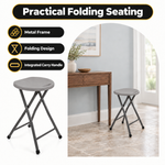 Folding Stool with Metal Frame – Indoor & Outdoor Seating - 4